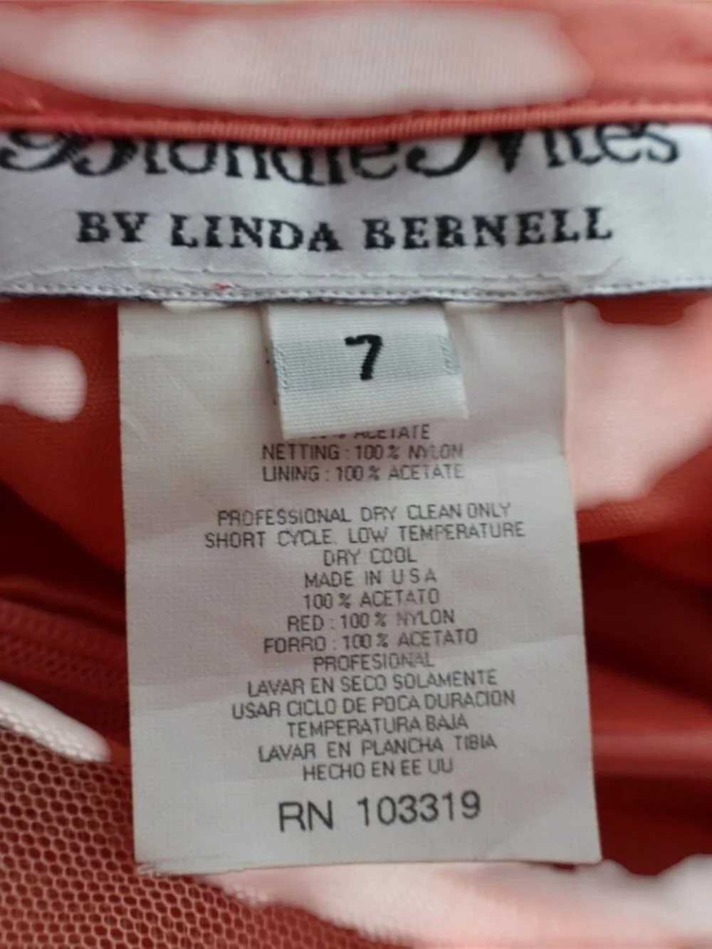 Vintage Linda Bernell Tulle Maxi Skirt Ombre Coral Orange Yellow Size 7